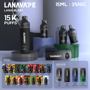 LANA 15000口 旗艦款｜拋棄式電子煙｜15mL大容量 智能雙顯螢幕 Type-C快充【15種口味】