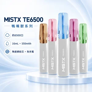 MISTX 鴨嘴獸 TE6500 一次性電子煙｜6500口 13mL 5% 陶瓷網紋芯 免充電｜10種口味